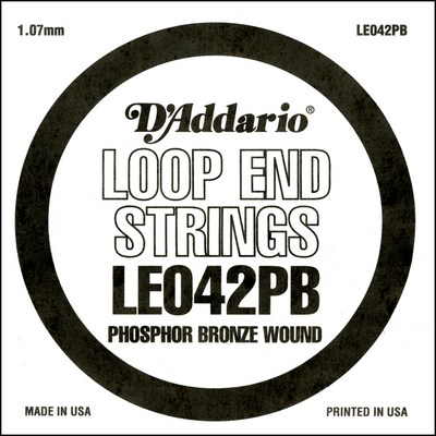 D'Addario LE042PB Phosphor Bronze Loop End .042 in, Single String