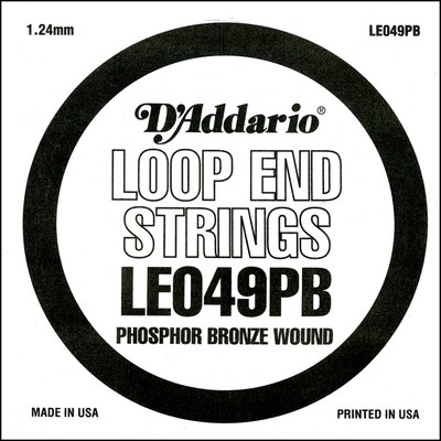 D'Addario LE049PB Phosphor Bronze Loop End .049 in, Single String
