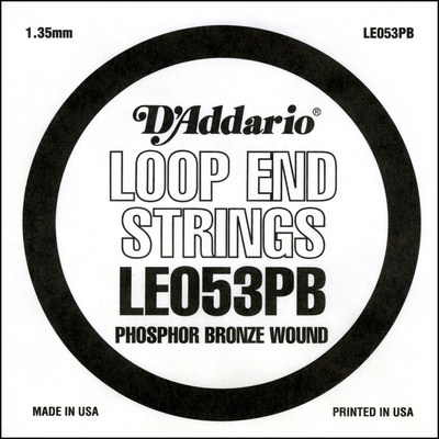 D'Addario LE053PB Phosphor Bronze Loop End .053 in, Single String