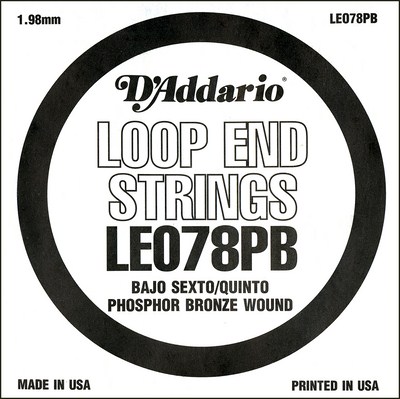 D'Addario LE078PB Phosphor Bronze Loop End .078 in, Single String