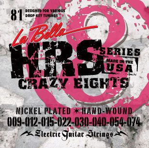 La Bella HRS-81 8-String Hard Rockin Steel Nickel Plated (9-74)
