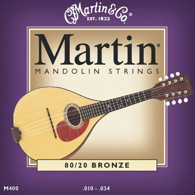 Martin M400 80/20 Bronze Mandolin Strings (10 - 34) Loop End, Full Set
