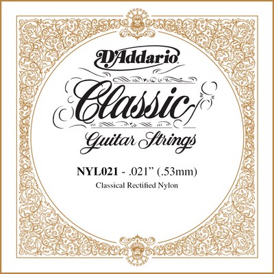 D'Addario NYL021 Classical Guitar Rectified Nylon .021 single string