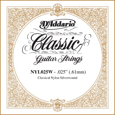 D'Addario NYL025W Classical Guitar .025, single string