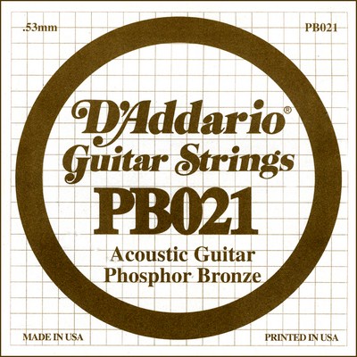 D'Addario PB021 .021 inches (.53 mm), Single String
