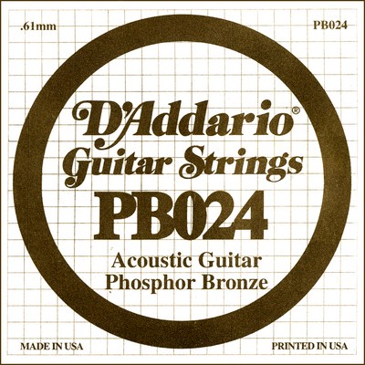 D'Addario PB024 .024 inches (.61 mm), Single String