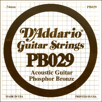 D'Addario PB029 .029 inches (.74 mm), Single String