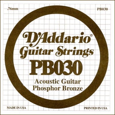 D'Addario PB030 .030 inches (.76 mm), Single String