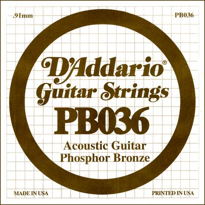 D'Addario PB036 .036 inches (.91 mm), Single String