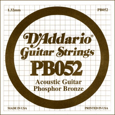 D'Addario PB052 .052 inches (1.32 mm), Single String