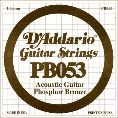 D'Addario PB053 .053 inches (1.35 mm), Single String