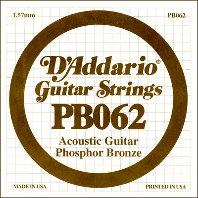 D'Addario PB062 .062 inches (1.57 mm), Single String