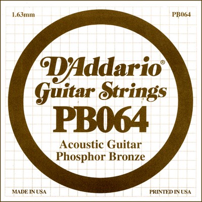 D'Addario PB064 .064 inches (1.63 mm), Single String