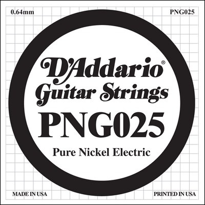 D'Addario PNG025 Pure Nickel Wound .025, Single String