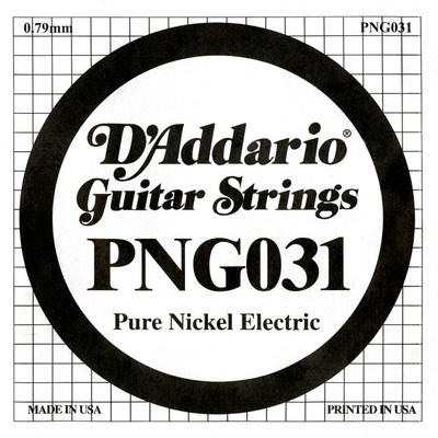 D'Addario PNG031 Pure Nickel Wound .031, Single String D'Addario PNG031 Pure Nickel Wound .031, Single String