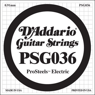 D'Addario PSG036 ProSteels Wound .036, Single String