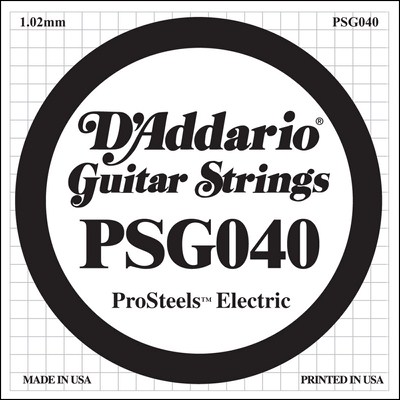 D'Addario PSG040 ProSteels Wound .040, Single String