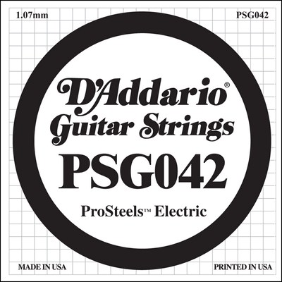 D'Addario PSG042 ProSteels Wound .042, Single String