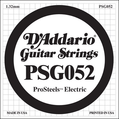 D'Addario PSG052 ProSteels Wound .052, Single String