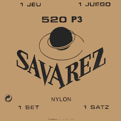 Savarez 520P3 Nylon Wound 3rd/Red Card Basses High Tension, Full Set