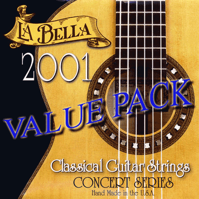 La Bella 2001C Medium Hard Tension Value Pack (three extra D strings)