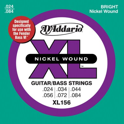 D'Addario XL156 Fender VI (.024-.084) Baritone, Full Set