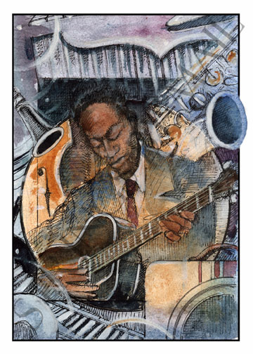 Charlie Christian Poster by noted illustrator Glenn Wolff