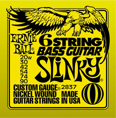 Ernie Ball 2837 6-string Slinky Bass Guitar 29 5/8 scale (20w-90)