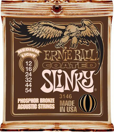 Ernie Ball Coated Slinky Acoustic Phosphor Bronze Medium Light 12-54