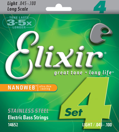 Elixir 14652 Electric Bass Stainless Steel Nanoweb 4 String (45-100)