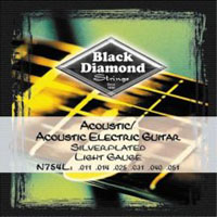 Black Diamond Silverplated Acoustic Guitar Strings, Light (11-51)