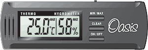 Oasis Digital Thermometer and Hygrometer
