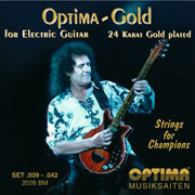 Optima 24K Brian May Electric Guitar 9-42, Full Set