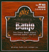GHS PF160 Professional Banjo, 5 String Phosphor Bronze, Full Set