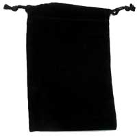 Black Velvet Pouch with drawstring 5" x 7"