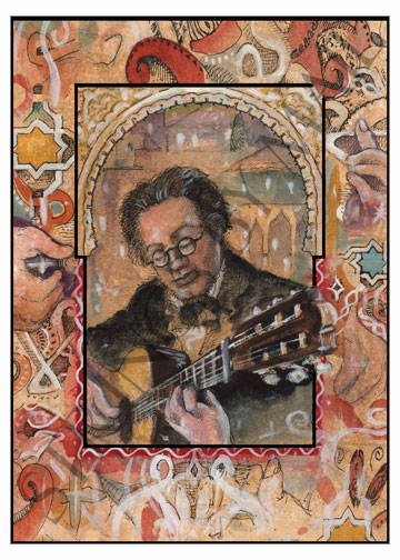 Segovia in Alhambra by noted illustrator Glenn Wolff