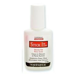 SuperNail Stick It Brush-On Nail Glue for use with silk wraps