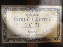 1998 Classical Guitar by Yamaha - GC 71 - Spruce, Brazilian Rosewood