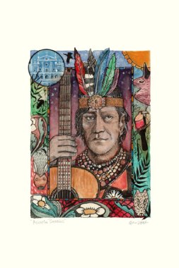 Agustin Barrios Mangore Poster by noted illustrator Glenn Wolff