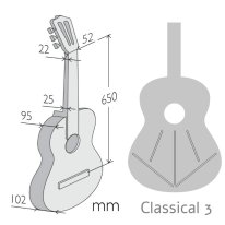 Alhambra 2C-US Classical Guitar, Solid Cedar Top, Student