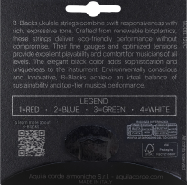 Aquila 183U B-blacks Tenor Ukulele Strings, Low G, GCEA Tuning, Full Set