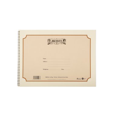 Archives Spiral-Bound Manuscript Book, 18 Stave, 64 pages