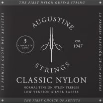 Augustine Classic NT Black LT Classical Guitar Strings 3-Pack