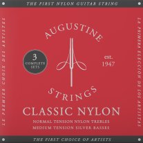 Augustine Classic NT Red MT Classical Guitar Strings 3-Pack