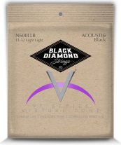 Black Diamond Black Coated Acoustic Guitar Strings N600LLB LT 11-52