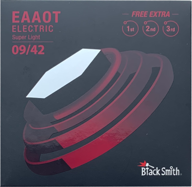 BlackSmith EAAOT Coated Nickel Round Wound Electric Guitar Strings, Super Light, 09-42
