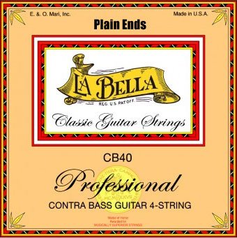 Blemished Sale Item | La Bella CB40-PE Contrabass Guitar Strings 75cm Scale Plain Ends