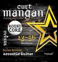 Curt Mangan 27006 Round Core 80/20 Bronze Acoustic Guitar, Medium 13-56