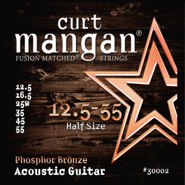 Curt Mangan 30002 Phosphor Bronze Acoustic Guitar, Half Size 12.5-55