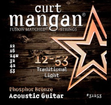 Curt Mangan 31253 Phosphor Bronze Acoustic Guitar, 12-53